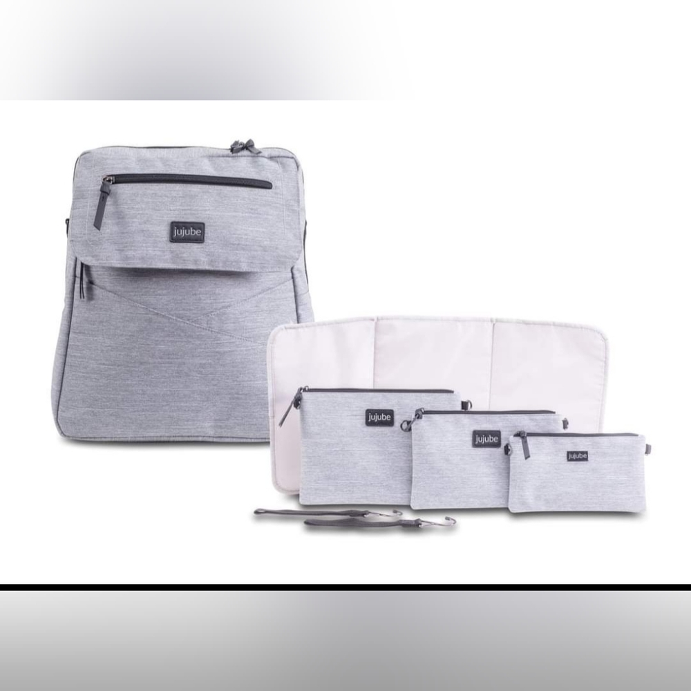 Jujube Core Convertible Diaper Bag Bundle - Glacier Gray